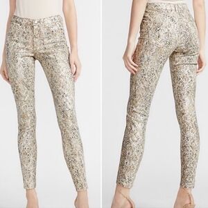 Express Womens Snake Print Skinny Jeans
